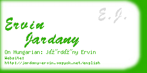 ervin jardany business card